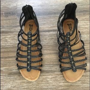 Black gladiator sandals